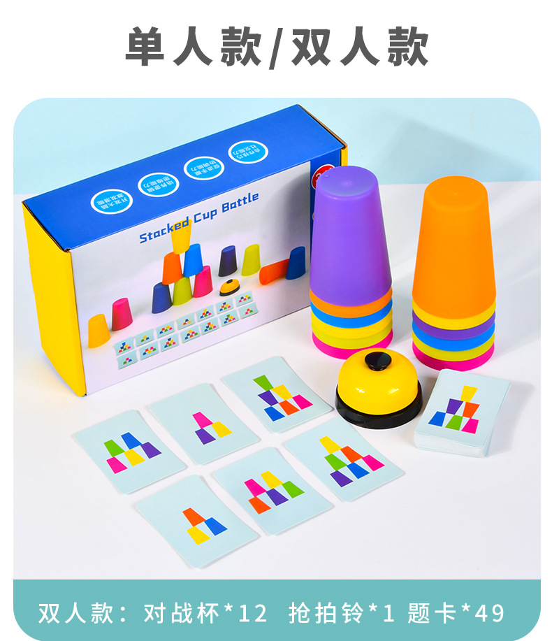 兒童手速競(jìng)技疊疊杯疊疊樂腦力反應(yīng)對(duì)戰(zhàn)疊杯子幼兒園早教桌游玩具